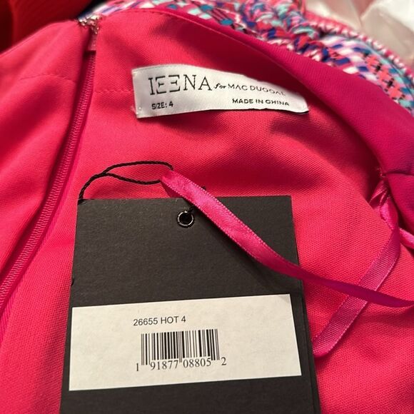 NWT Mac Duggal Faux Wrap Puff Sleeve Ruched Fitted Mini Dress - size 4 - Picture 7 of 7